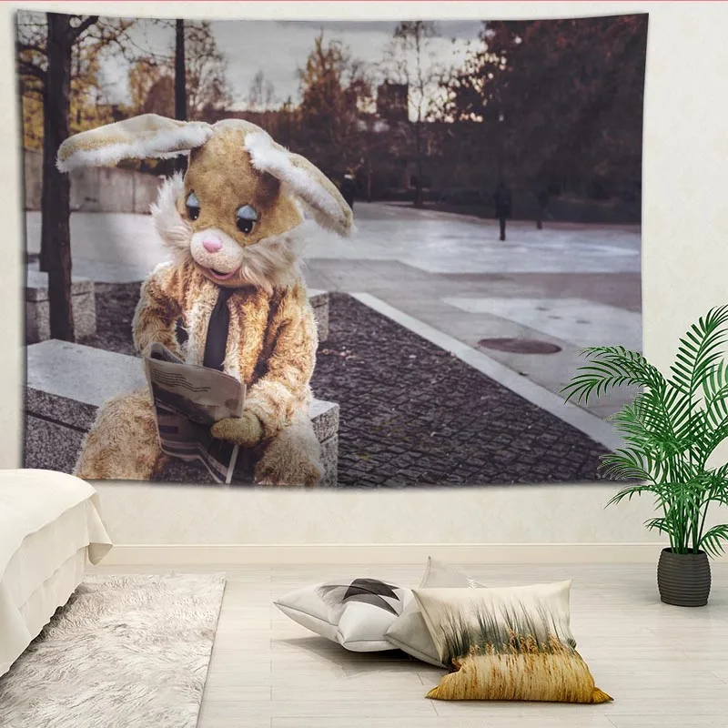 Custom Rabbit Print Tapestry - Multiple Sizes for Home Living Room & Bedroom Decor Wall Hanging Blanket image 6