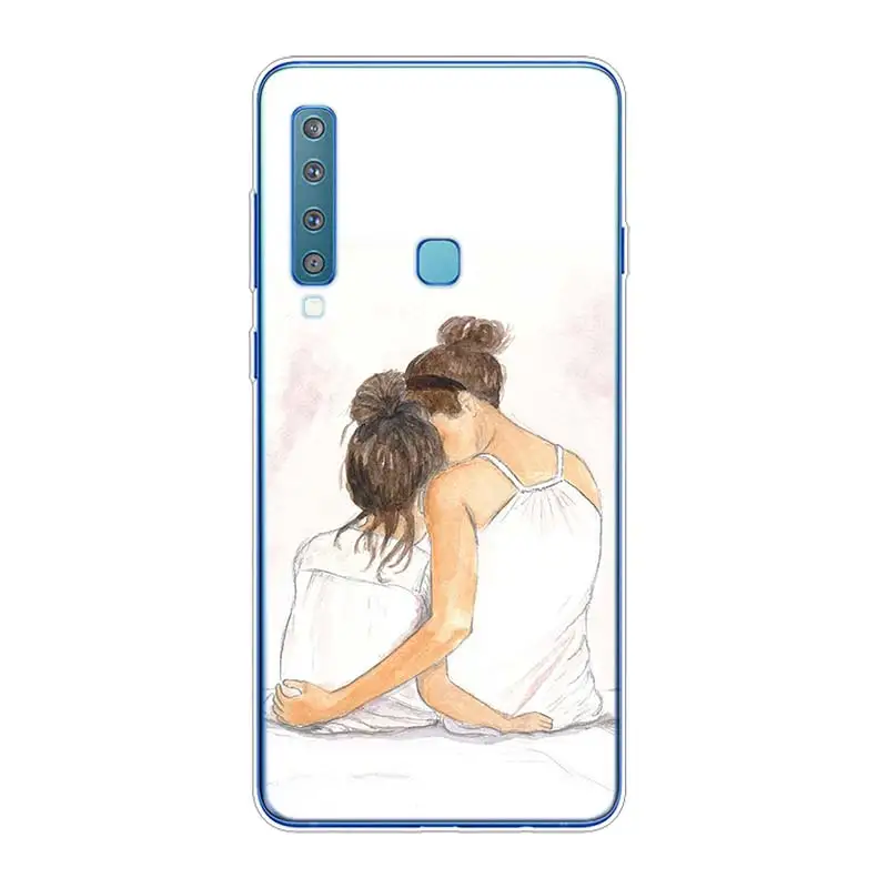 Style 09 Силиконовый мягкий чехол для телефона с принтом мамы и девочки для samsung Galaxy A9 A8 Star A7 A6 A5 A3 Plus - Цвет: Style 09