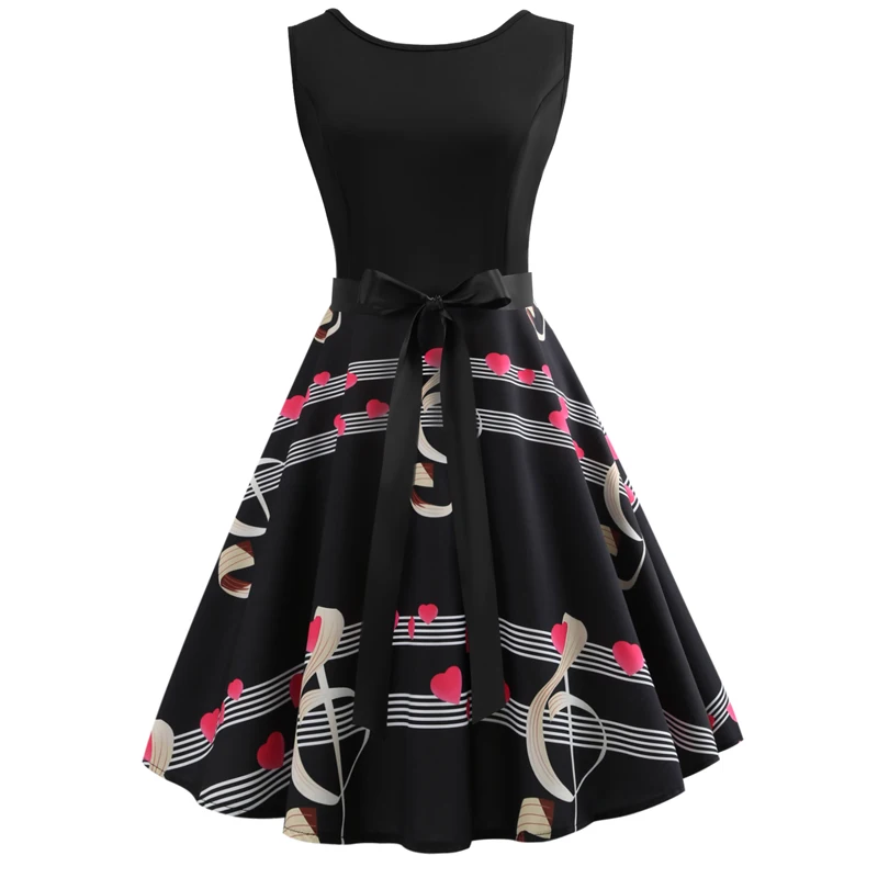 Женское винтажное платье без рукавов Toppick белое в стиле ретро с цветочным принтом