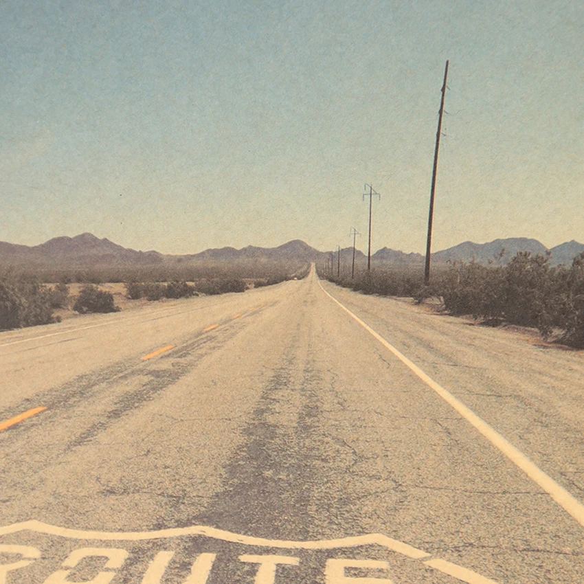 TIE LER Route 66 ретро постер из крафт бумаги жестяные знаки настенная живопись для дома