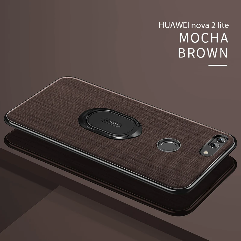 nova 2lite-Brown Чехол для Huawei Nova 2 Nova 2 s Nova 3 чехол Fundas анти-капля силиконовый ПК магнитное кольцо чехол для смартфона для Nova2 2 Plus чехол - Цвет: nova 2lite-Brown