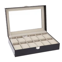 luxury 12 grid leather watch box jewelry display collection storage case watch organizer box holder reloj caixa relogios