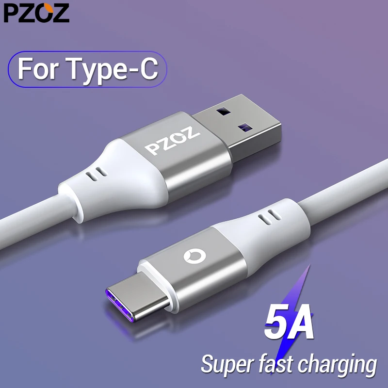 PZOZ 5A Тип usb C кабель для huawei P20 P10 P9 Коврики 20 Pro X 10 lite Honor 8X мобильного телефона
