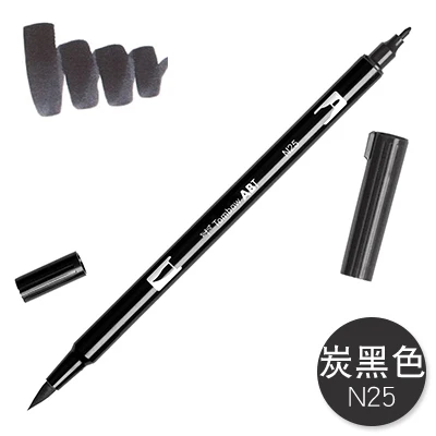 N25 1 шт., TOMBOW, AB-T, Япония, 96 цветов, художественная кисть, ручка с двумя головками, маркер, профессиональный водный маркер, ручка для рисования, Kawaii, канцелярские принадлежности - Цвет: N25