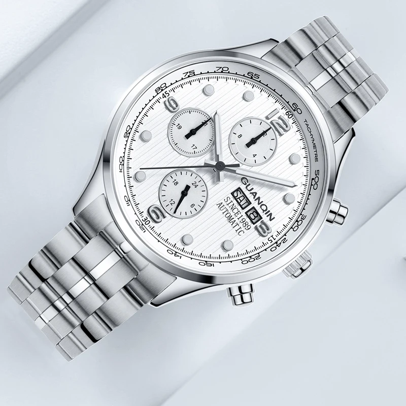 Relogio masculino GUANQIN новые брендовые Роскошные Мужские автоматические часы Date16100