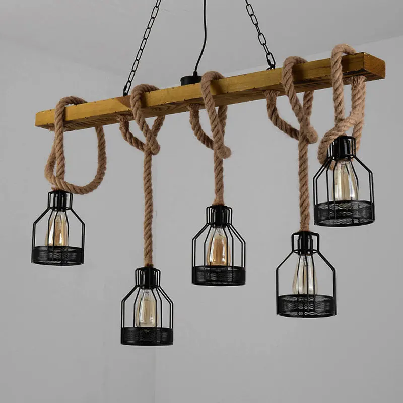 Lámpara colgante con múltiples cabezales, luz de viento Industrial, para tienda de ropa, sala de estar, Bar, cafetería, creativa, candelabro, estilo Retro americano