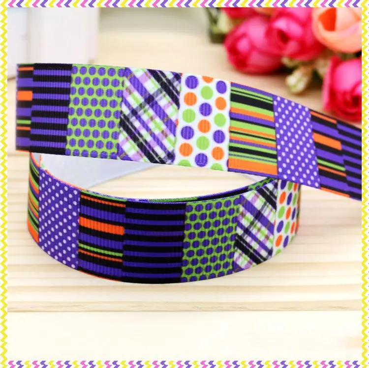 

7/8inch Free Shipping Halloween Printed Grosgrain Ribbon Material Headwear Party Decoration Diy Wholesale OEM 22mm P4411