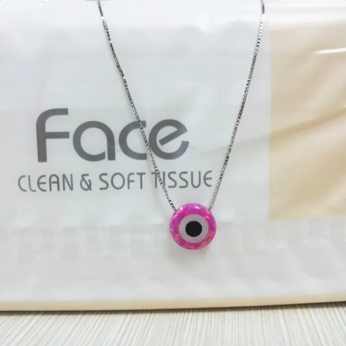 (1 шт./лот) ожерелье от сглаза ожерелья с голубым опалом подвесками Чокеры 2020