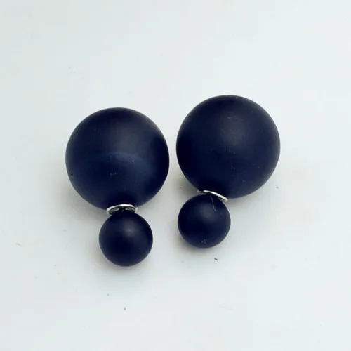 Женские серьги-гвоздики с жемчугом двухсторонние матовые Серьги разных цветов