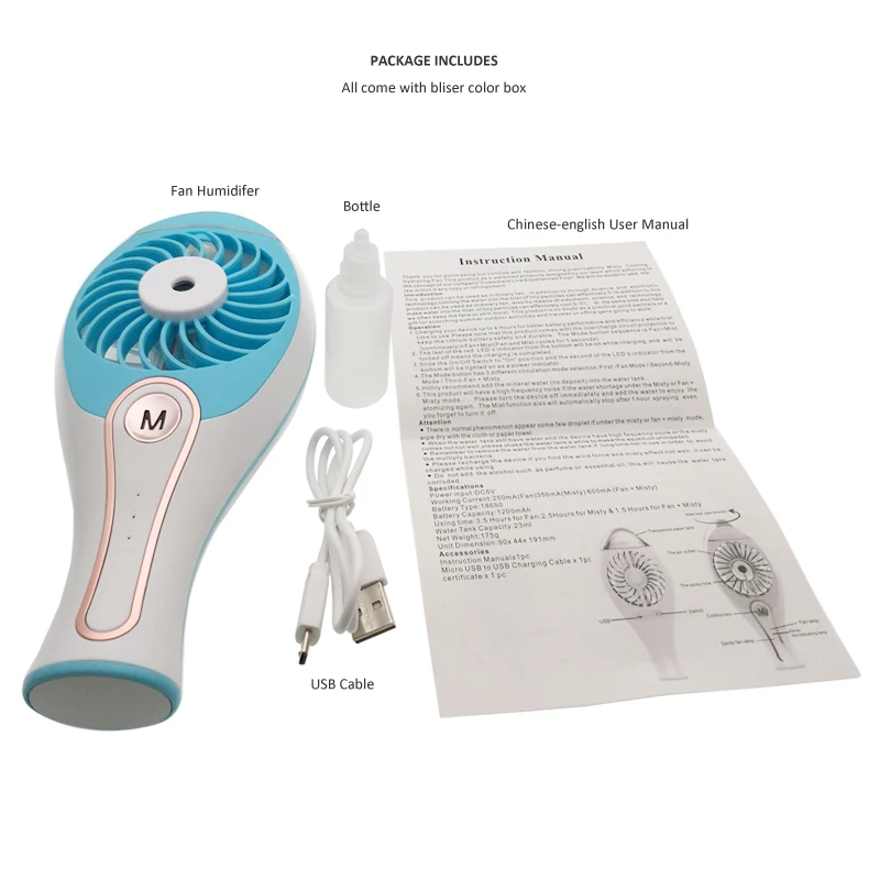 Mini Handy Mister Nano распылитель влаги для кожи лица и тела портативный Электрический