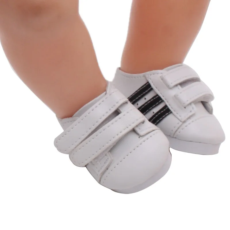 Кроссовки для кукольной спортивной обуви белые и черные подходят кукол малышей 43