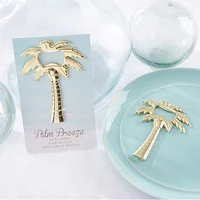 80pcs/lot Gold Palm Tree Bottle Opener Coconut Beer Bottle Opener Wedding Favors Gift Party Decoration Free Shipping