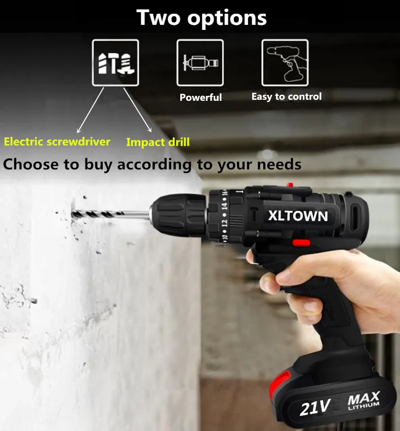 XLTOWN 21 в Ударная дрель многофункциональная электрическая отвертка