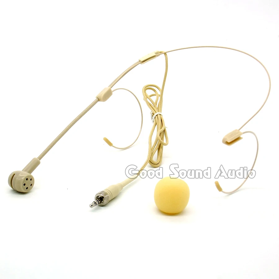 Бежевый стерео разъем 3 5 мм с двойным ушным крючком гарнитура микрофоном
