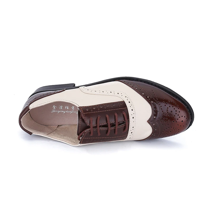 Модные Винтажные Туфли-оксфорды из натуральной кожи с вырезами на шнуровке