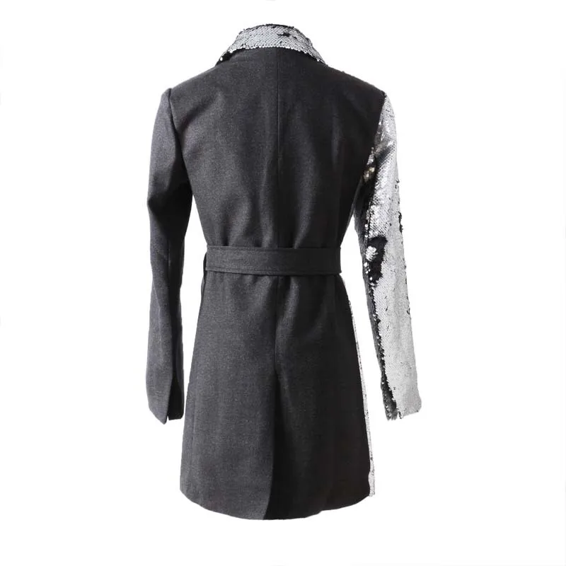 OFTBUY 2019 блейзер feminino черный лоскутный с пайетками Женские блейзеры и куртки