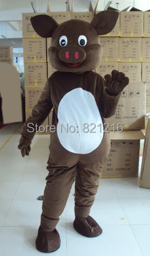 

Brown Pig mascot costume free shipping