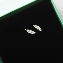 Женские серьги с перьями DreamySky из настоящего серебра подарок на