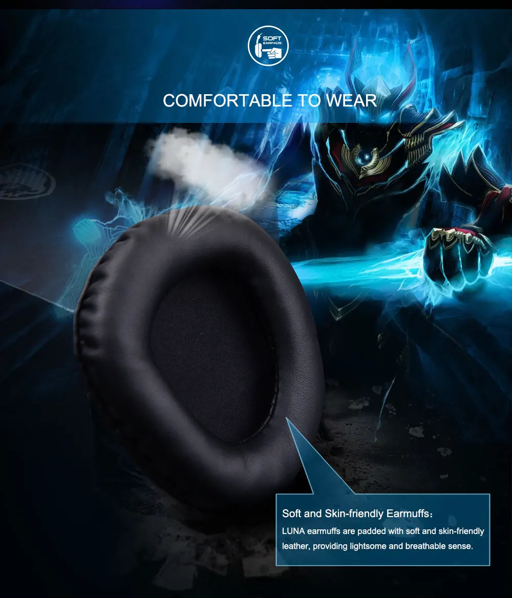 SADES LUNA Virtual 7,1 игровая гарнитура с объемным звуком, наушники USB, игровые наушники для геймера
