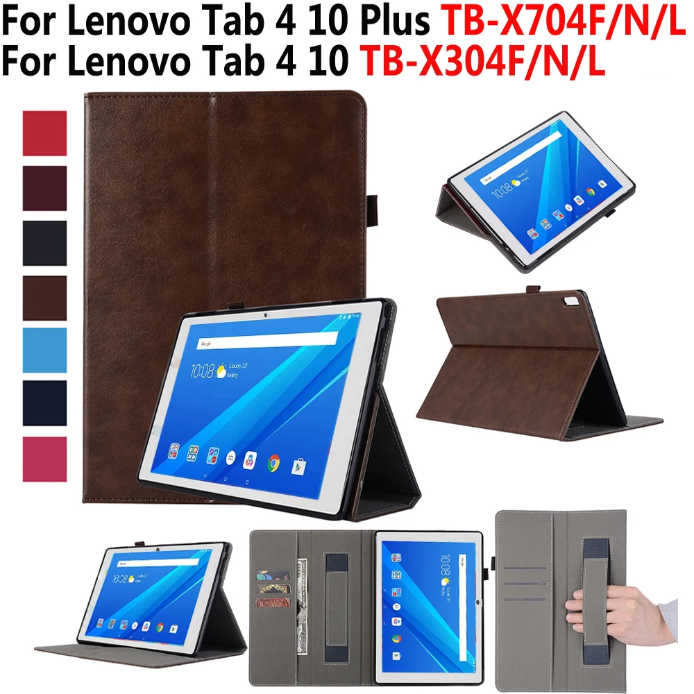 Кожаный чехол для Lenovo Tab4 Tab 4 10 Plus 1 ТБ X704L TB X704F X704N противоударный 10|Чехлы планшетов