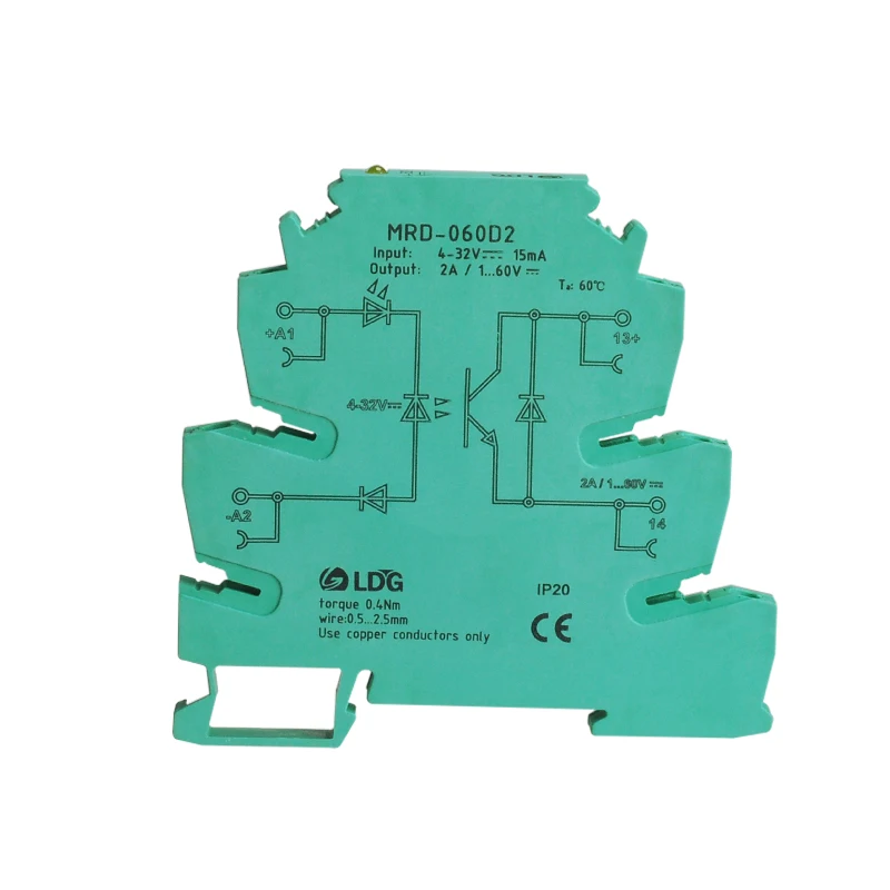 

MRD-060D2 Din Rail ультра-тонкий твердотельные реле 2A Вход 5V12V24V32VDC управления Светодиодный светодиодный модуль индикации распределительный щит SSR