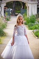 whiteivory tulle flower girl dresses girls holy first communion dresses weddingbirthday party prom pageant dresses gowns