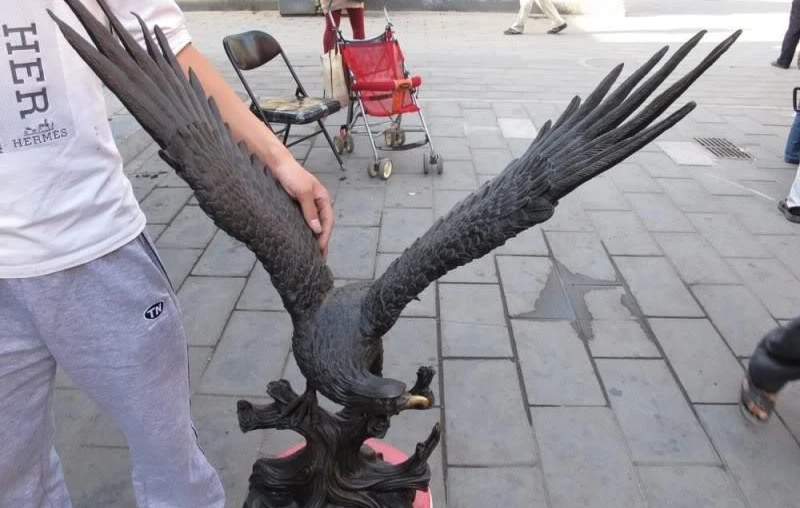 34 китайская художественная скульптура из чистой бронзы медная летучая мышь Орел