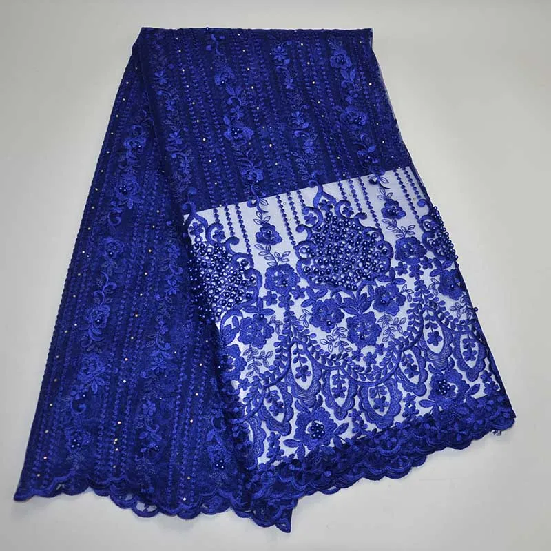 

skyblue Color African Lace Fabric High Quality French Net Lace With Beads embroidery Tulle Mesh Fabric Nigerian Wedding Dress