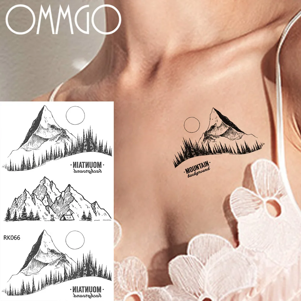 Временные тату наклейки OMMGO Forest Peak маленькие шрифты на заказ для боди арта