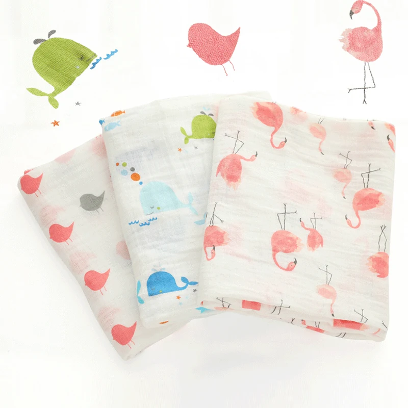110*110cm Toddler Newborn Baby Infant Kids Muslin Swaddle Soft Sleeping Blanket Wrap Bath Towel  Blanket  Stroller Cover Mat