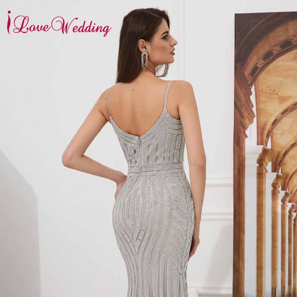 ILoveWedding Очаровательное платье для выпускного вечера сексуальное платье Русалка на бретельках Вечерние платья Длинные вечерние платья