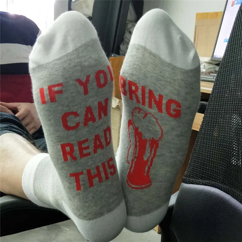 Забавные носки если вы можете прочитать эти жаккардовые с надписью Bring Me Wine Beer