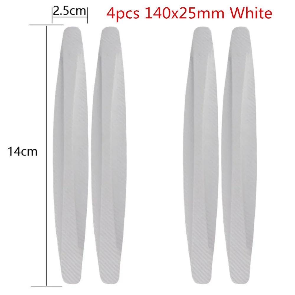 140x25mm White 4pcs 2/4 шт. 40x5 см пусковая площадка бампера автомобиля ограждающий угол анти-полоски от царапин Стикеры резиновая защита корпуса протектор молдинги Подзор подбородка - Цвет: 140x25mm White 4pcs