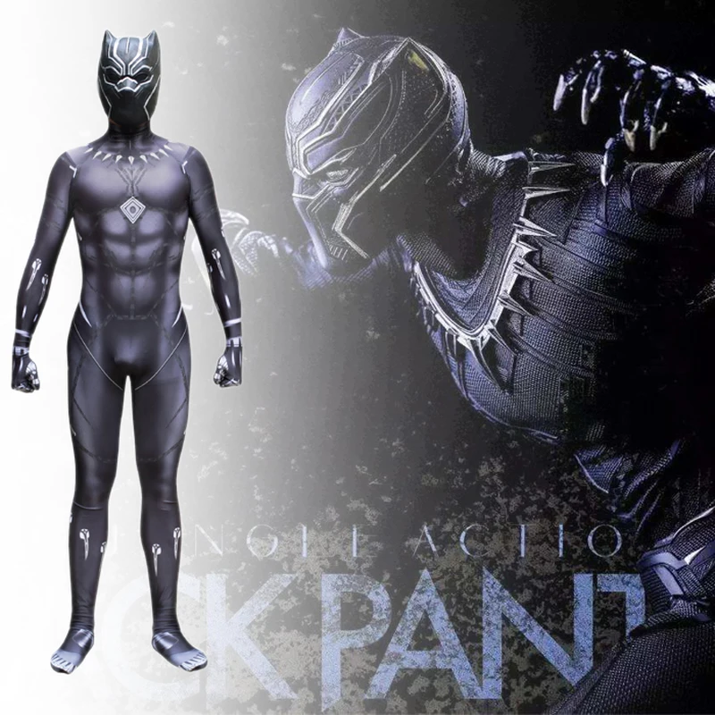 Капитан Америка: Civil War Black Panther Косплэй костюм Комбинезоны Зентаи т 'challa