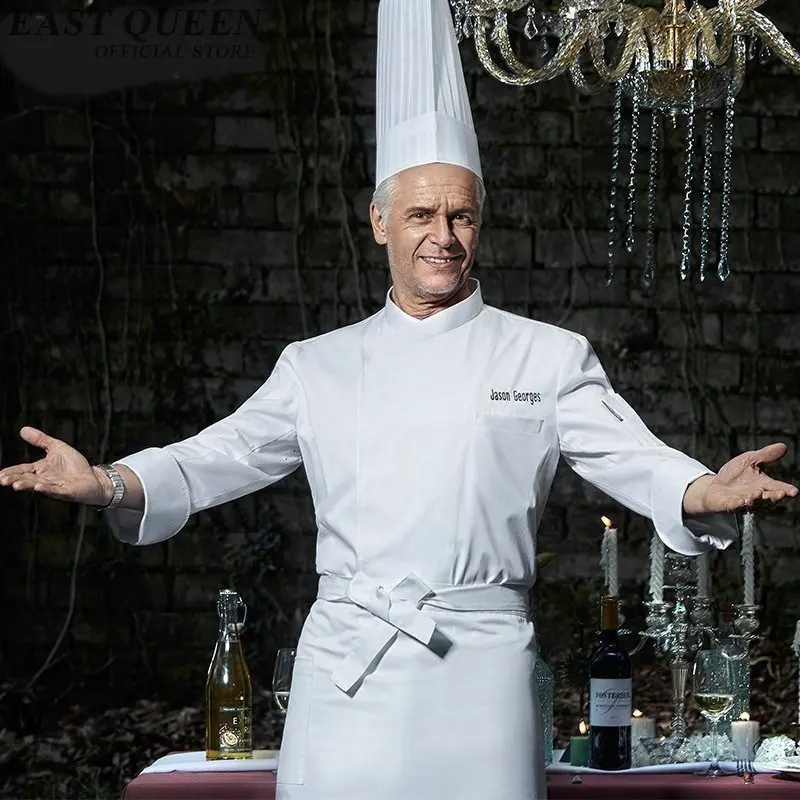 

New design chef jacket chinese style white food service restaurant chef uniform hotel kitchen cook clothes NN0159 W