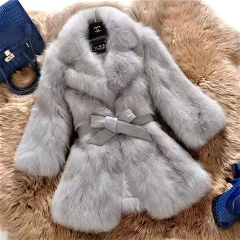 2019 ins новый для женщин толстые теплые Лисий Мех животных трава длинное пальто