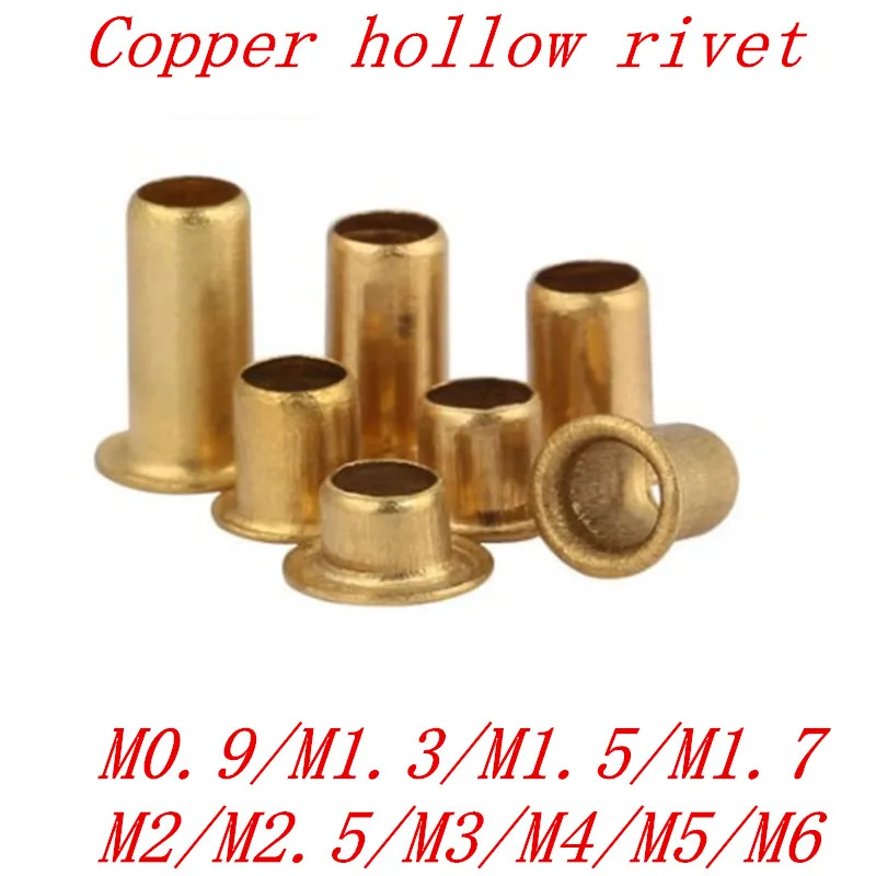 100-500Pcs M0.9 M1.3 M1.5 M1.7 M2 M2.3 M2.5 M3 m4 m5 m6 Tubular Copper hollow Rivets Double-sided Circuit Board PCB Nails | Обустройство