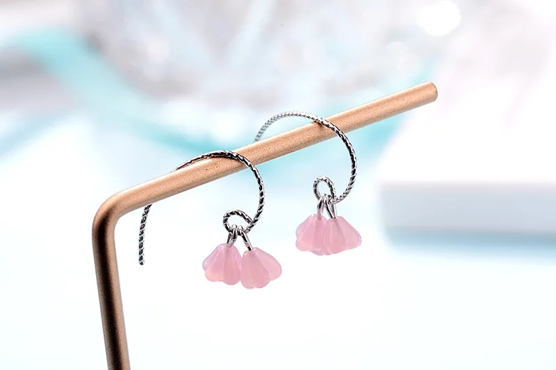 Lovely Sweet Pink Mini Sakura Earring Studs for Women Girls Simple Cute Korean Style Wholesale Jewelry Accessaries | Украшения и