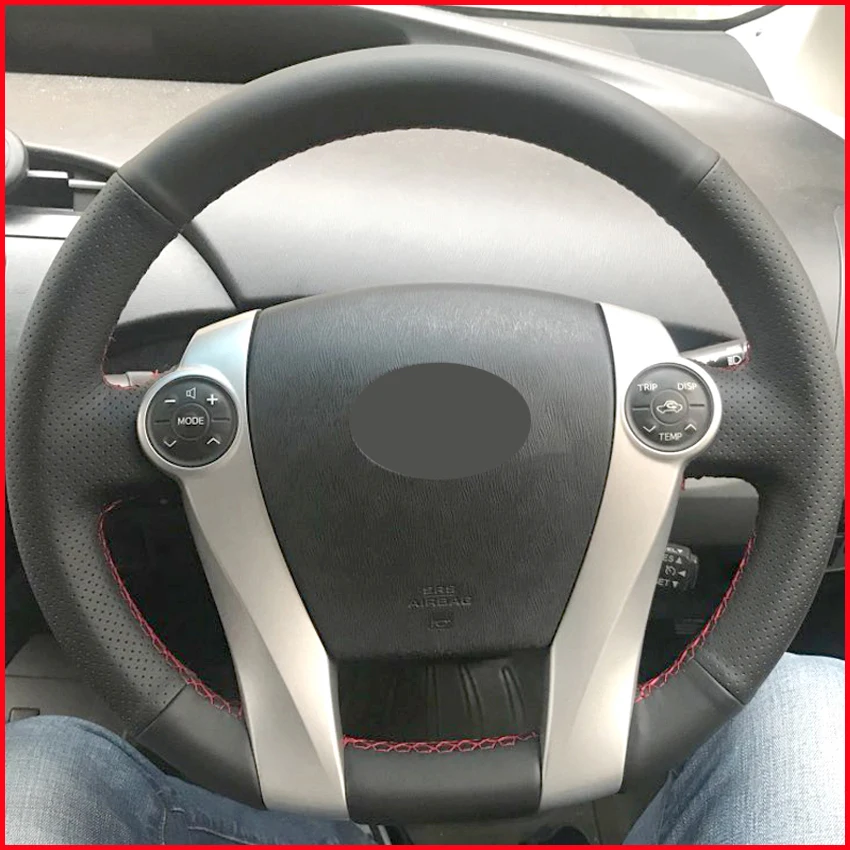 MEWANT черный чехол рулевого колеса автомобиля из искусственной кожи для Toyota Prius 2010