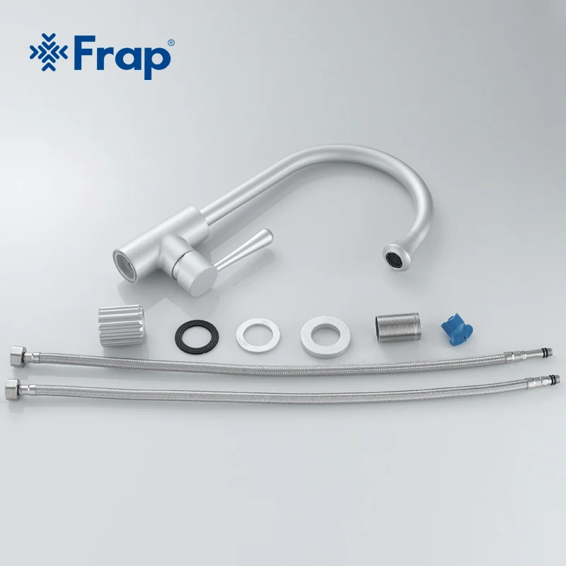 Классический кухонный смеситель Frap Космический алюминиевый анодированный