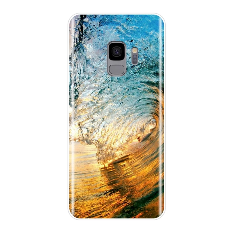Мягкий чехол для телефона Samsung Galaxy S8 S9 Plus S5 S6 S7 Edge силиконовый волнистый пляжный Note
