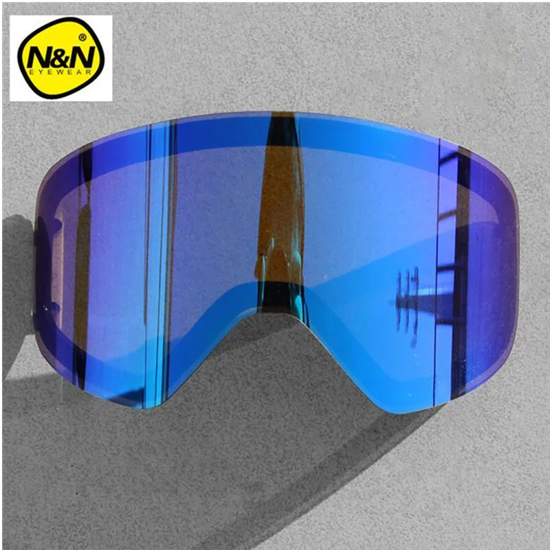 Blue Plated Лыжные очки Nandn, Дополнительные линзы, ночная защита UV 400, Сменные линзы для NG6, высококачественные очки, линзы для сноуборда, Clody - Цвет: Blue Plated