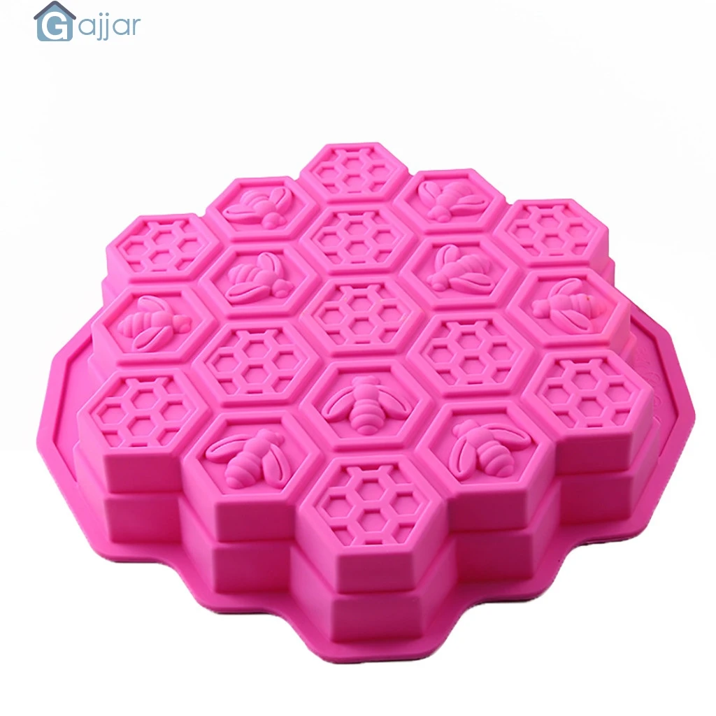 DIY Silicone 19 Cell Bee Honeycomb Cake Chocolate Soap Candle Bakeware Mold Mould Dropshiping Feb22 | Дом и сад