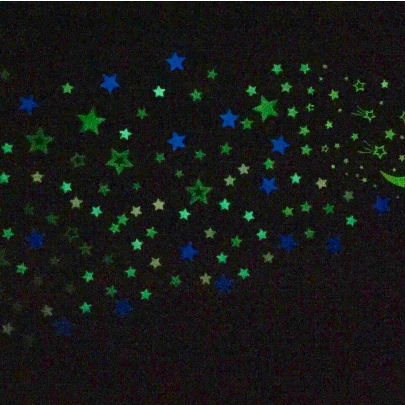 100 шт. светящиеся в темноте флуоресцентные Пластиковые наклейки на стену|star glow|3d