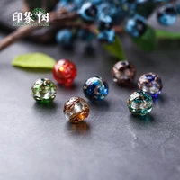 10pcs 12mm handmade craft lampwork beads gold sand spiral silver foiled inlay handmade charms ornaments diy jewelry making 16026