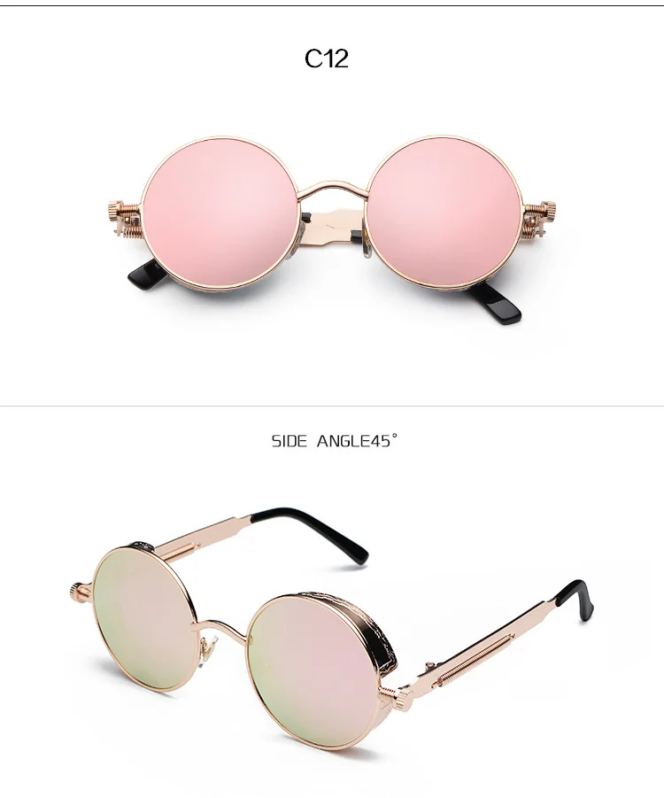 Oulylan круглые стимпанк Солнцезащитные очки для мужчин и женщин солнцезащитные очки Брендовые дизайнерские Винтажные Солнцезащитные очки высокого качества UV400 очки
