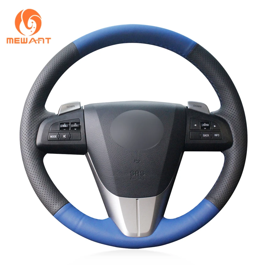 MEWANT черный чехол рулевого колеса автомобиля из натуральной кожи для Mazda 3 Axela 2010 2013