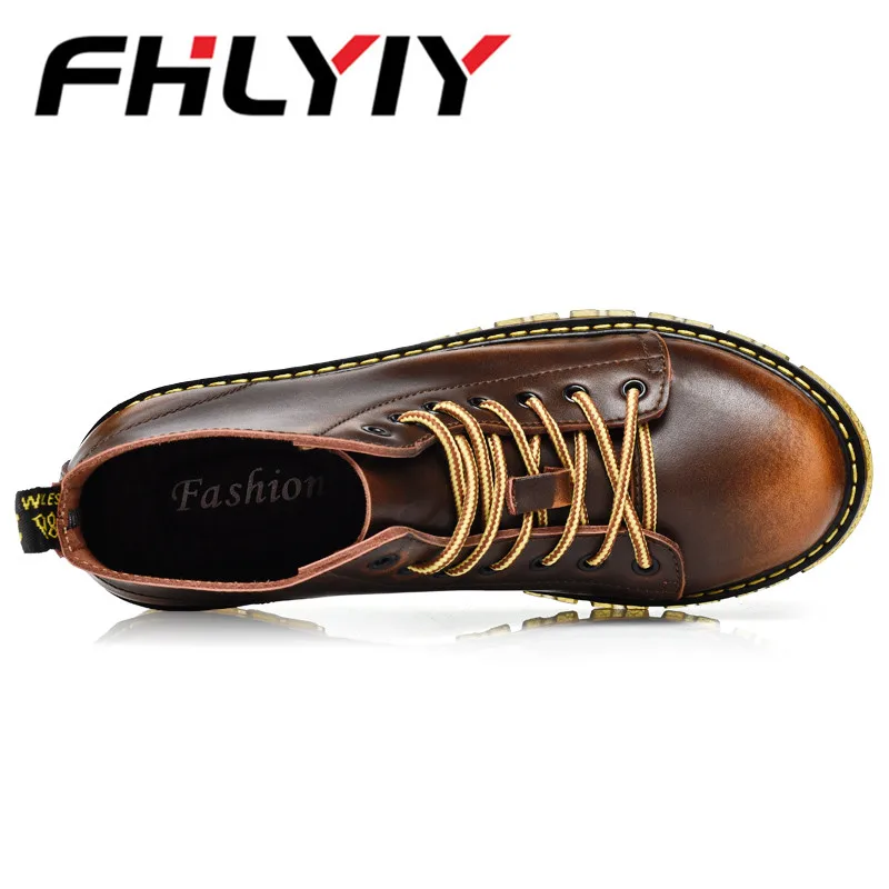Осень зима Мужские ботинки Винтаж Стиль Для мужчин обувь высокого качества