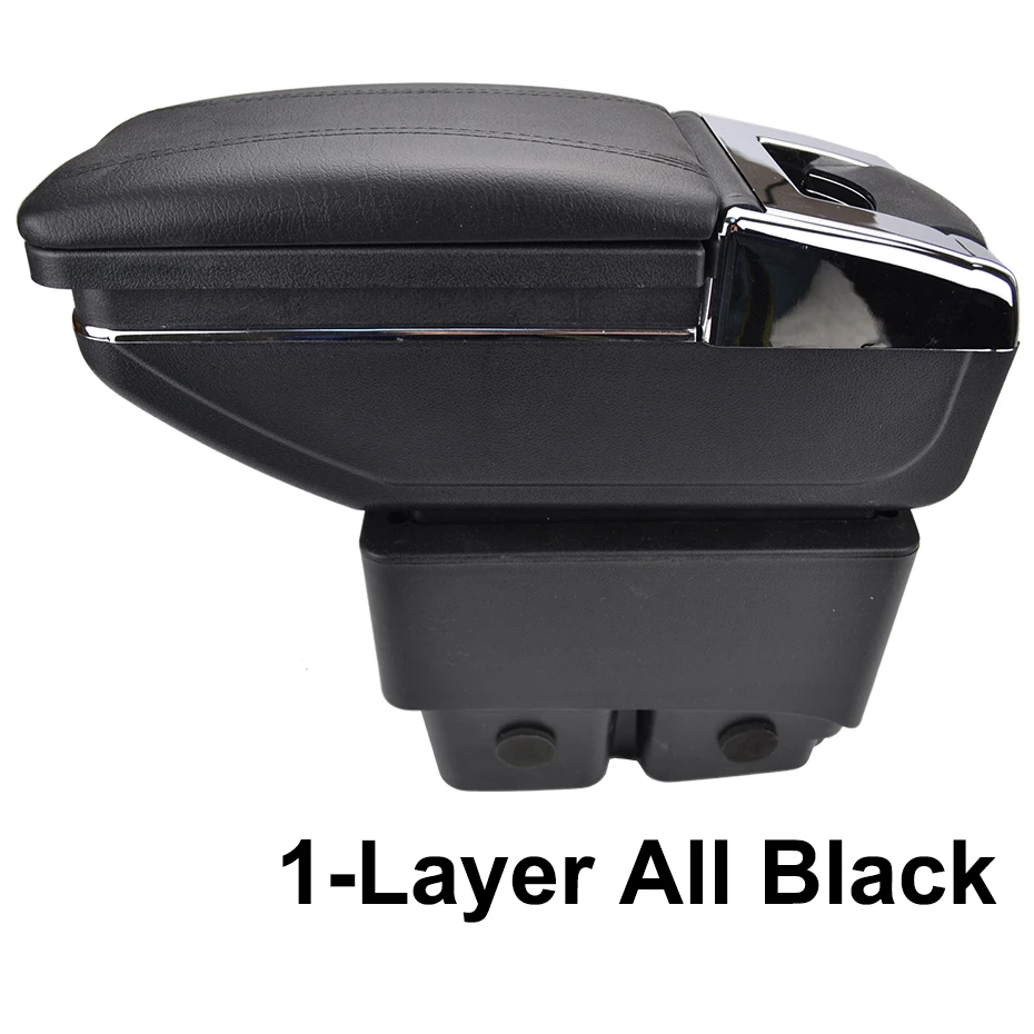 1-Layer All Black Xukey центральный подлокотник для Ford Fiesta 2011- консольный Центр черный ящик для хранения автомобиля Стайлинг коробка пепельница 2013 - Название цвета: 1-Layer All Black