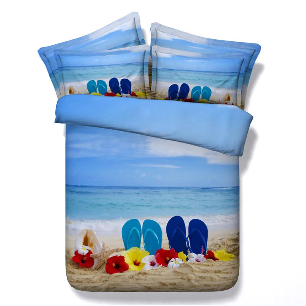 3d Рисунок морского города 3/4 шт комплект постельных принадлежностей включает